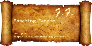 Fasching Ferenc névjegykártya