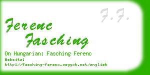 ferenc fasching business card